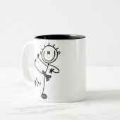 Basic Male Stick Figuur Karate T-shirts en cadeaut Tweekleurige Koffiemok (Voorkant links)