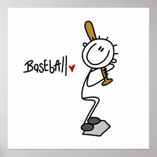Basic Male Stick Figuur T Baseball T-shirts en cad Poster