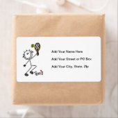 Basic Male Stick Figuur Tennis Player Etiket (Insitu)