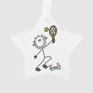 Basic Male Stick Figuur Tennis Player Ornament