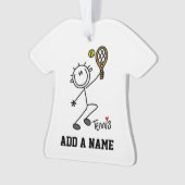 Basic Male Stick Figuur Tennis Player Ornament (voorkant)
