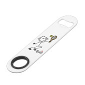 Basic Male Stick Figuur Tennis Player Speed Flessenopener (Voorkant Gekanteld)