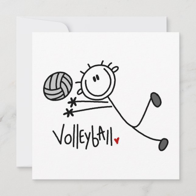 Basic Male Stick Figuur Volleyball (Voorkant)