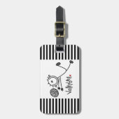 Basic Male Stick Figuur Volleyball Bagagelabel (Voorkant verticaal)