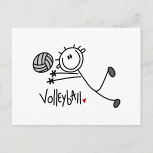 Basic Male Stick Figuur Volleyball Briefkaart