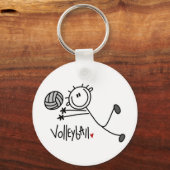 Basic Male Stick Figuur Volleyball Sleutelhanger (Voorkant)