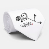 Basic Male Stick Figuur Volleyball Stropdas (Opgerold)