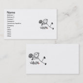 Basic Male Stick Figuur Volleyball Visitekaartje (Voorkant / Achterkant)