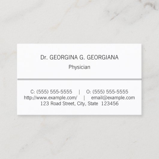 Basic, Medical Specialist Visitekaartje (Voorkant)