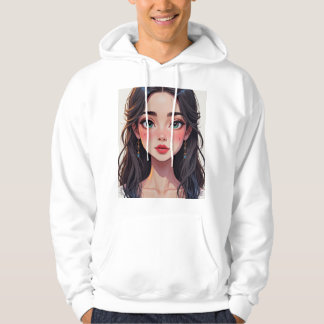 Basic men's sweatshirt with a cartoon-style girl