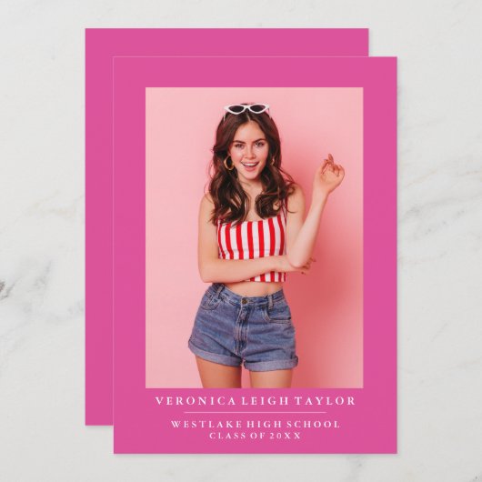 BASIC MINIMALISTISCHE FOTO AFSTUDEREN AANKONDIGING (Voorkant / Achterkant)