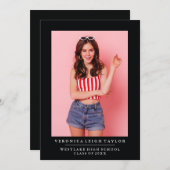 BASIC MINIMALISTISCHE FOTO AFSTUDEREN AANKONDIGING (Voorkant / Achterkant)