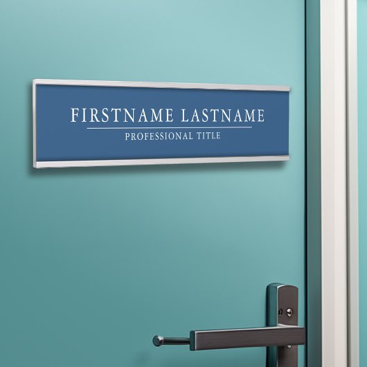 Basic Navy Wit met naam Titel Eenvoudige lijn Deurbordje