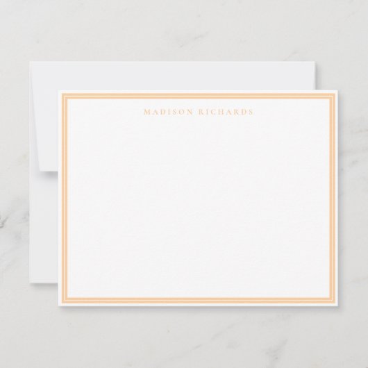 Basic Peach Border Personalized Note Card Notitiekaartje (Voorkant)