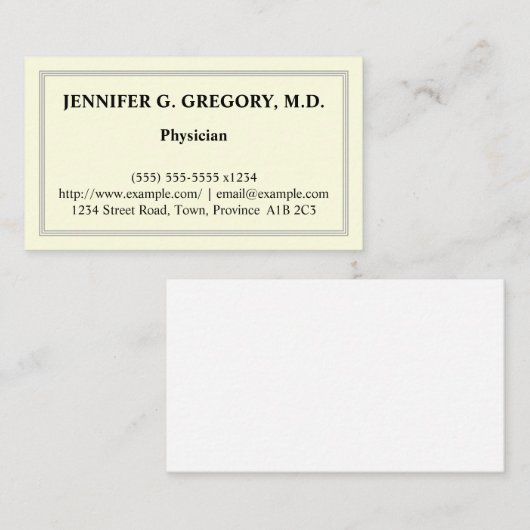 Basic Physician Visitekaartje (Voorkant / Achterkant)