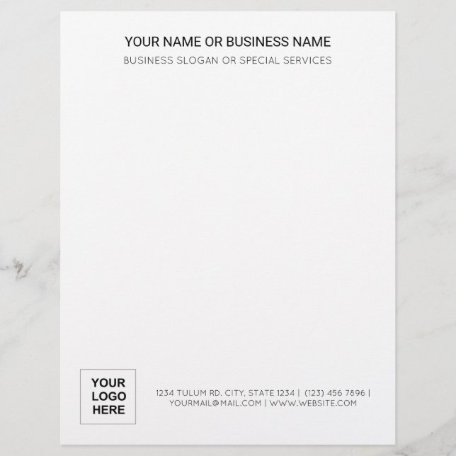 Basic - Professionele elegante, eenvoudige, modern Briefhoofd (Voorkant)