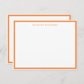 Basic Pumpkin Oranje rand gepersonaliseerd Notitiekaartje (Voorkant / Achterkant)