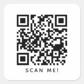Basic QR Code Business Bar Restaurant Vierkante Sticker (Voorkant)
