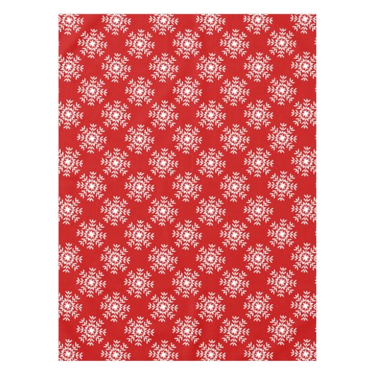 Basic Red en White kerstsnowflake Tafelkleed (Voorkant)