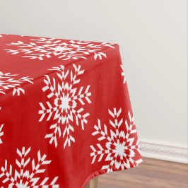 Basic Red en White kerstsnowflake Tafelkleed