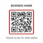 Basic Red Restaurant QR Code Scan for Menu Sticker (Voorkant)