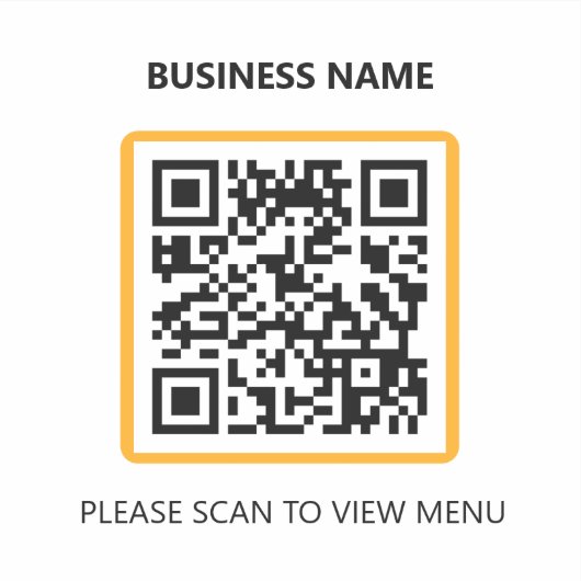 Basic Restaurant QR Code Scan for Menu Sticker (Voorkant)