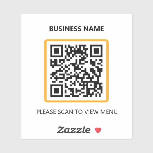 Basic Restaurant QR Code Scan for Menu Sticker (Vel)