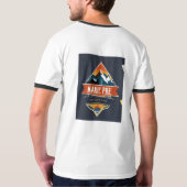 Basic Ringer Wit en zwart kleur T-shirts (Achterkant volledig)