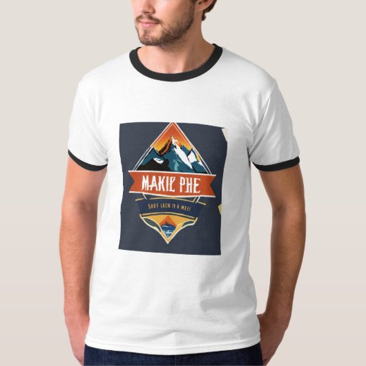 Basic Ringer Wit en zwart kleur T-shirts (Voorkant)