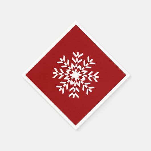 Basic Rode en Witte Sneeuwvlok Ski Seizoen Servetten (Hoek)