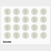 Basic Sage Green Script Weddenschap Ronde Sticker (Vel)