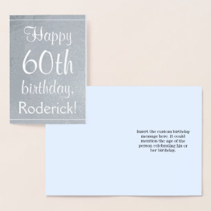 Basic Silver Foil 60th Birthday Wenskaart Folie Kaarten
