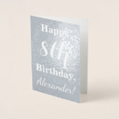 Basic Silver Foil 8th Birthday + aangepaste naam Folie Kaarten (Voorkant)
