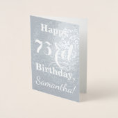 Basic Silver Foil "HAPPY 73rd BIRTHDAY" + Naam Folie Kaarten (Voorkant)