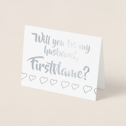 Basic Silver Foil huwelijksaanzoek Kaart (Voorkant)