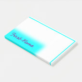 Basic, Simple, Cyan Background met Paarse naam Post-it® Notes (Schuin)