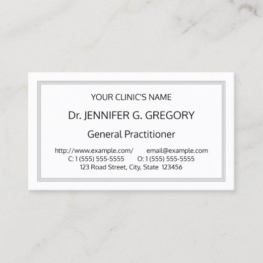 Basic, Simple Healthcare Specialist Visitekaartje (Voorkant)