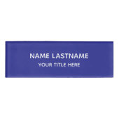 Basic Simple Minimalist Modern Navy Blue Title Naambadge (Voorkant)