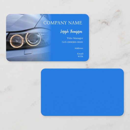 BASIC SJABLOON VISITEKAARTJE auto, karverkoop (Voorkant / Achterkant)