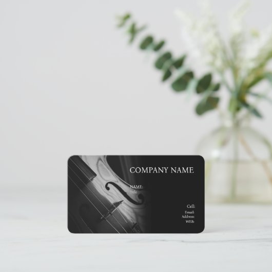BASIC SJABLOON VISITEKAARTJE, VIOLIN. VISITEKAARTJE (Staand voorkant)