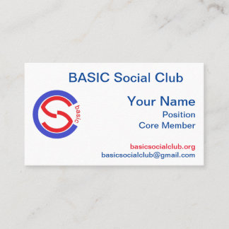BASIC Social Club - DE KAART Visitekaartje