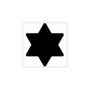 Basic Solid Color 1" Zespuntige Davidster Rubberstempel