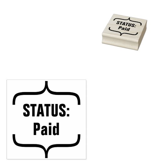 Basic: STATUS: Betaald Rubber Stempel (Gestempeld)
