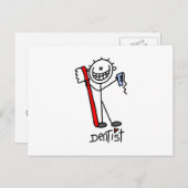 Basic Stick Figuur Dentist Briefkaart (Voorkant / Achterkant)