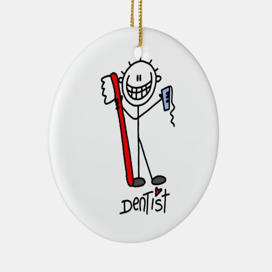Basic Stick Figuur Dentist Keramisch Ornament (Rechts)