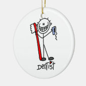 Basic Stick Figuur Dentist Keramisch Ornament (Links)