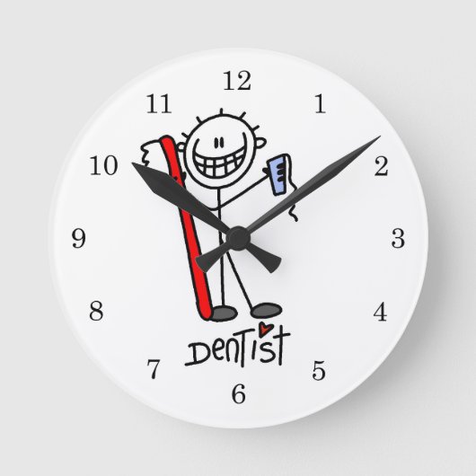 Basic Stick Figuur Dentist Ronde Klok (Voorkant)