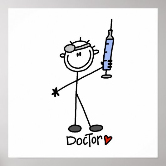 Basic Stick Figuur Doctor Poster (Voorkant)