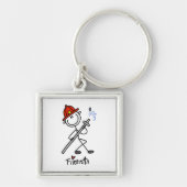 Basic Stick Figuur Fireman T-shirts en cadeautjes Sleutelhanger (Voorkant)