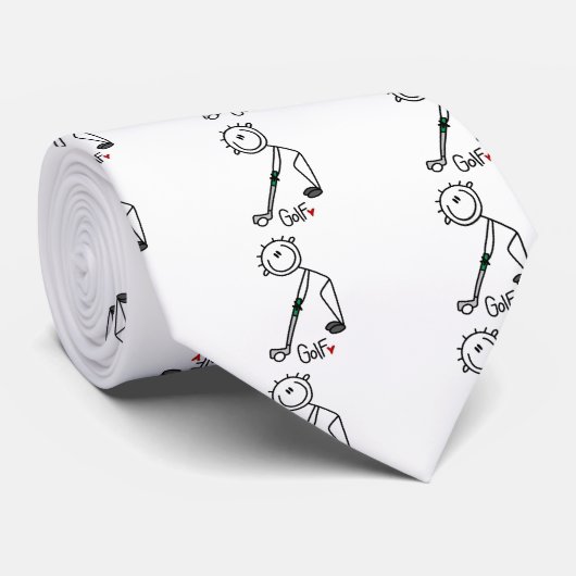 Basic Stick Figuur Golf T-shirts en cadeautjes Stropdas (Opgerold)